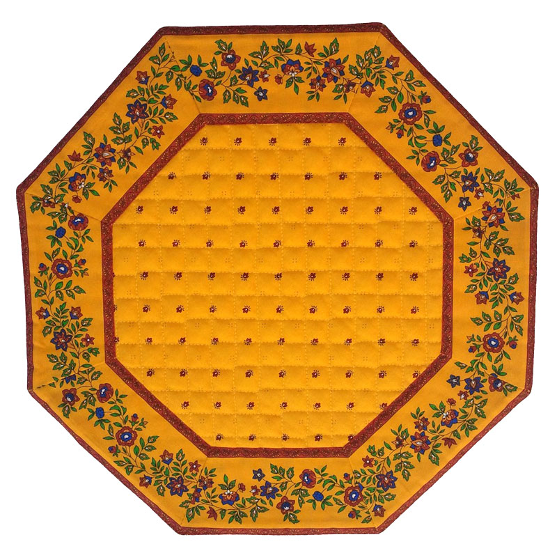 Placemats Octogonal Bordered (Calissons Fleurette. yellow) - Click Image to Close